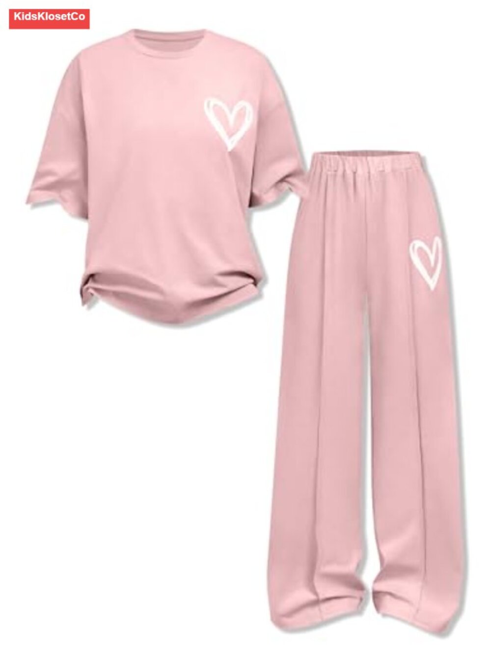 Girls 2 Piece Casual Outfit Set Oversized Sweatshirt Wide Leg Pants Teen 9-16